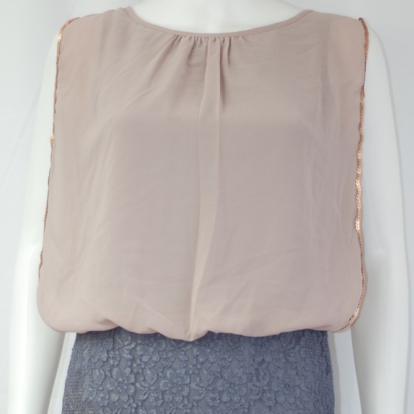 NWT Tan & Gray Lace Dress Sz M - Picture 3 of 6